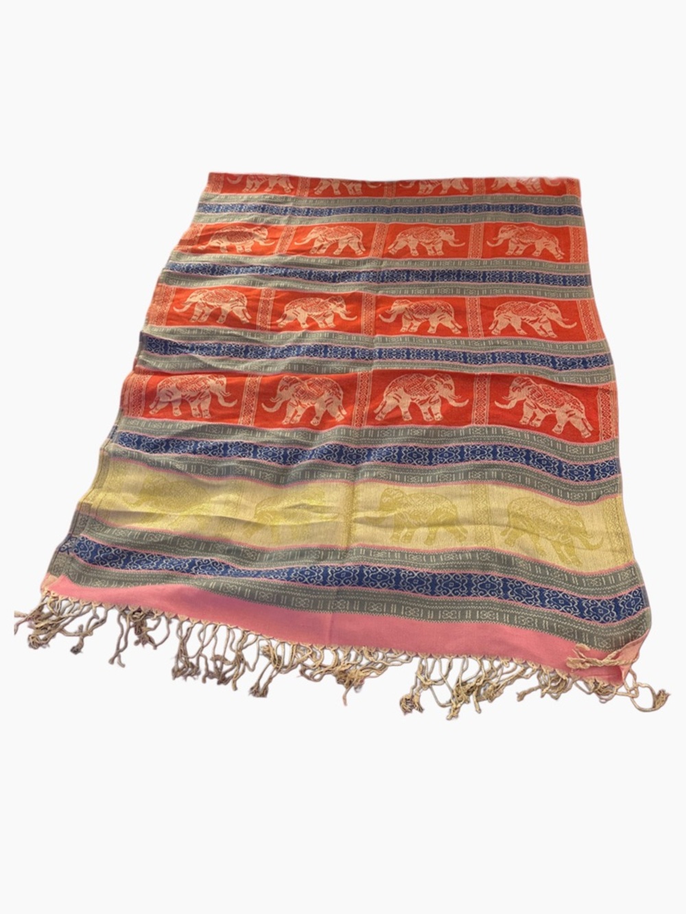 pashmina Pink and Blue Cashmere Blend Scarf
